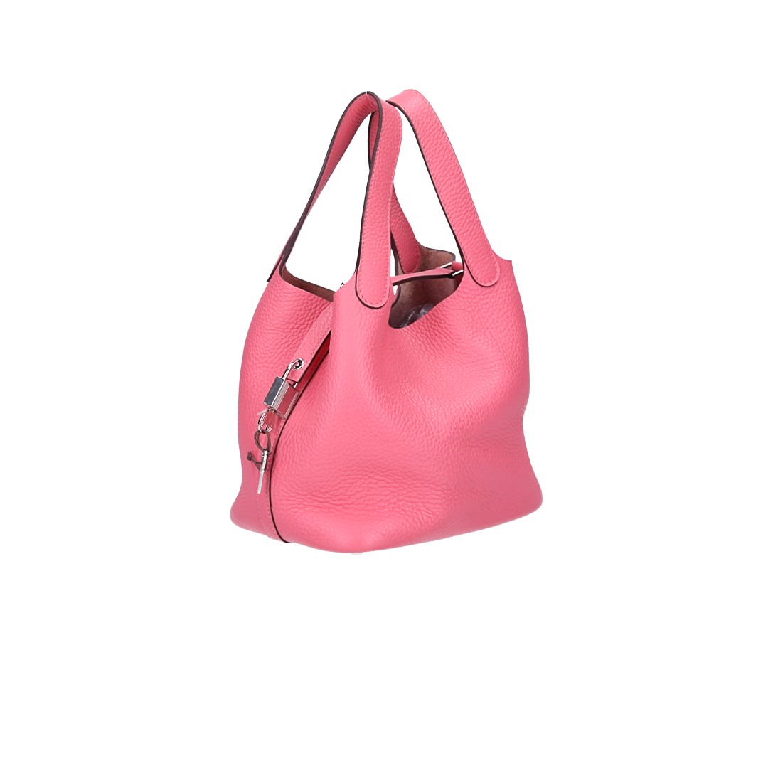 HERMÈS PICOTIN LOCK 18 HANDTASCHE AUS TAURILLON CLEMENCE LEDER IN ROSE AZALEE MIT PHW