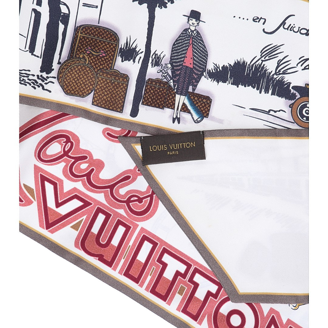 LOUIS VUITTON BANDEAU TUCH 'LV COMIC' 11X135CM AUS SEIDE (M75407)