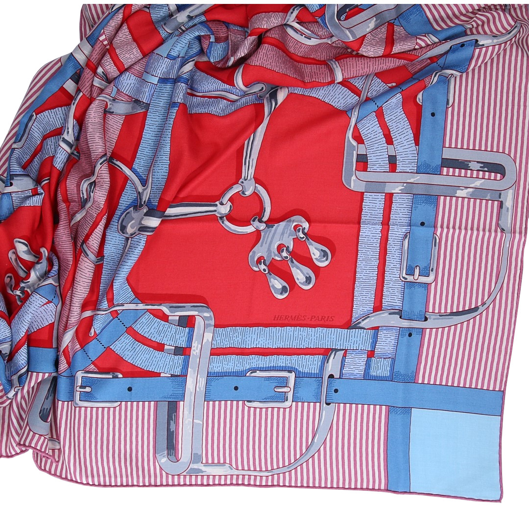 49628_Hermes_Tuch_2D_0004 HERMÈS KASCHMIR-/SEIDENTUCH 140 x 140 CM CHALE 'MORS À JOUETS'