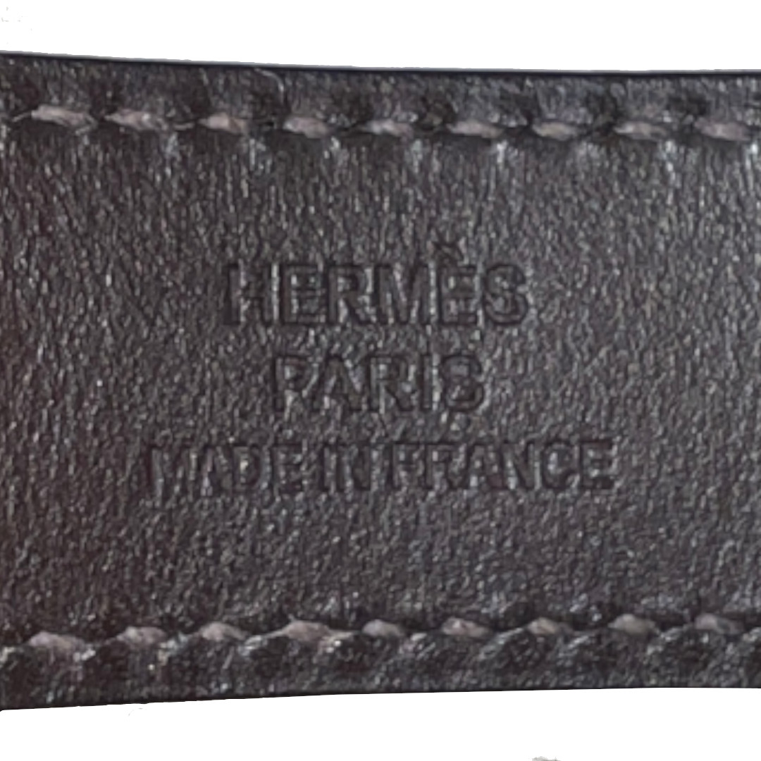 HERMÈS ARMBAND 'H' AUS KALBSLEDER IN DUNKEL-BRAUN MIT PHW