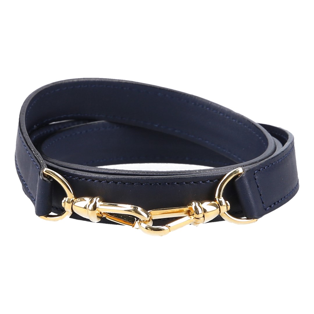 41698-Jil-Sander-Schulterriemen_2D_0001 WHOISLOUIS.COM MITTLERE BREITE SCHULTERRIEMEN AUS LEDER IN DUNKELBLAU/GOLD