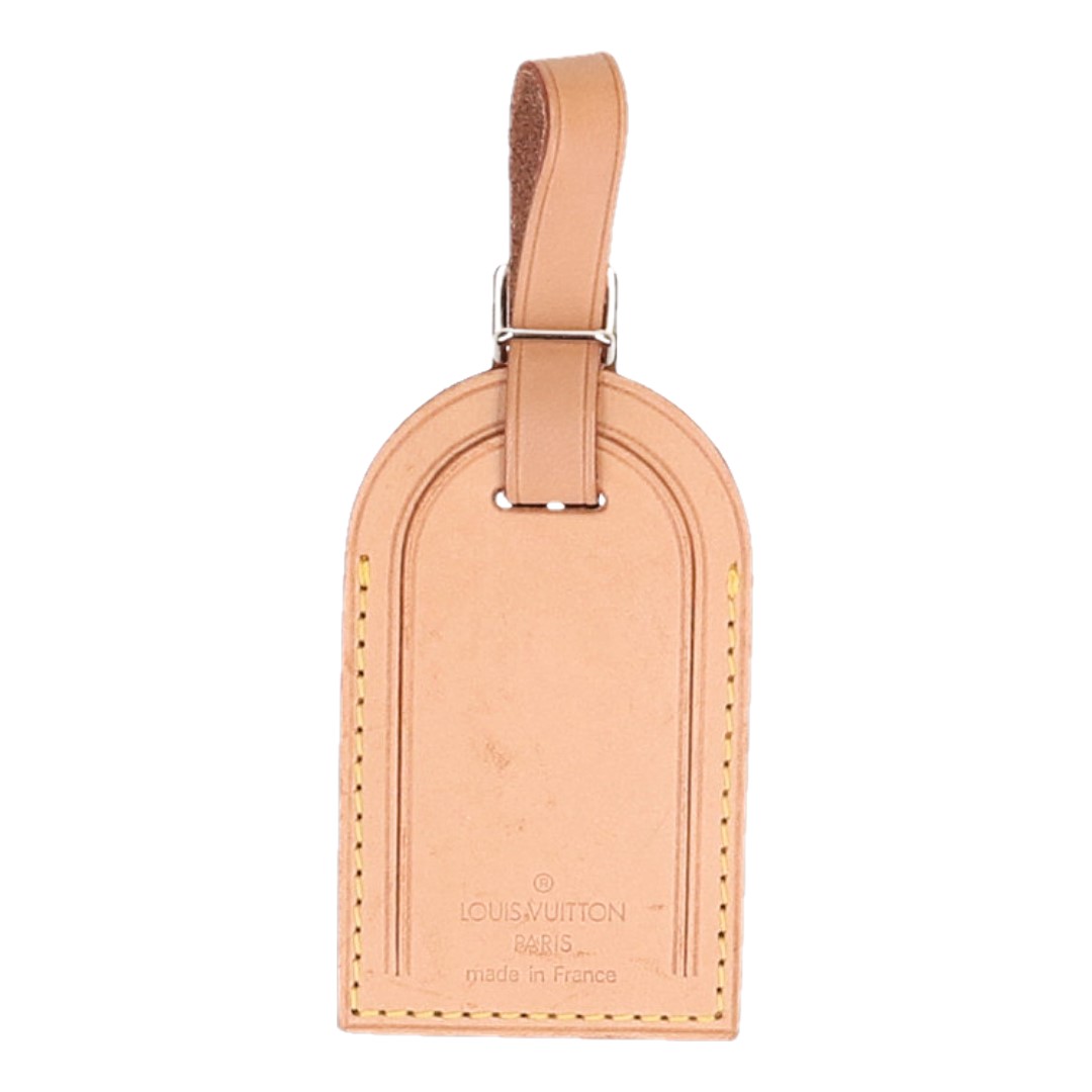 43690-Louis-Vuitton-Travel-Tag_2D_0001 LOUIS VUITTON - JL - ADRESSANHÄNGER - TRAVEL TAG MIT INITIALEN AUS VVN LEDER IN MITTELBRAUN