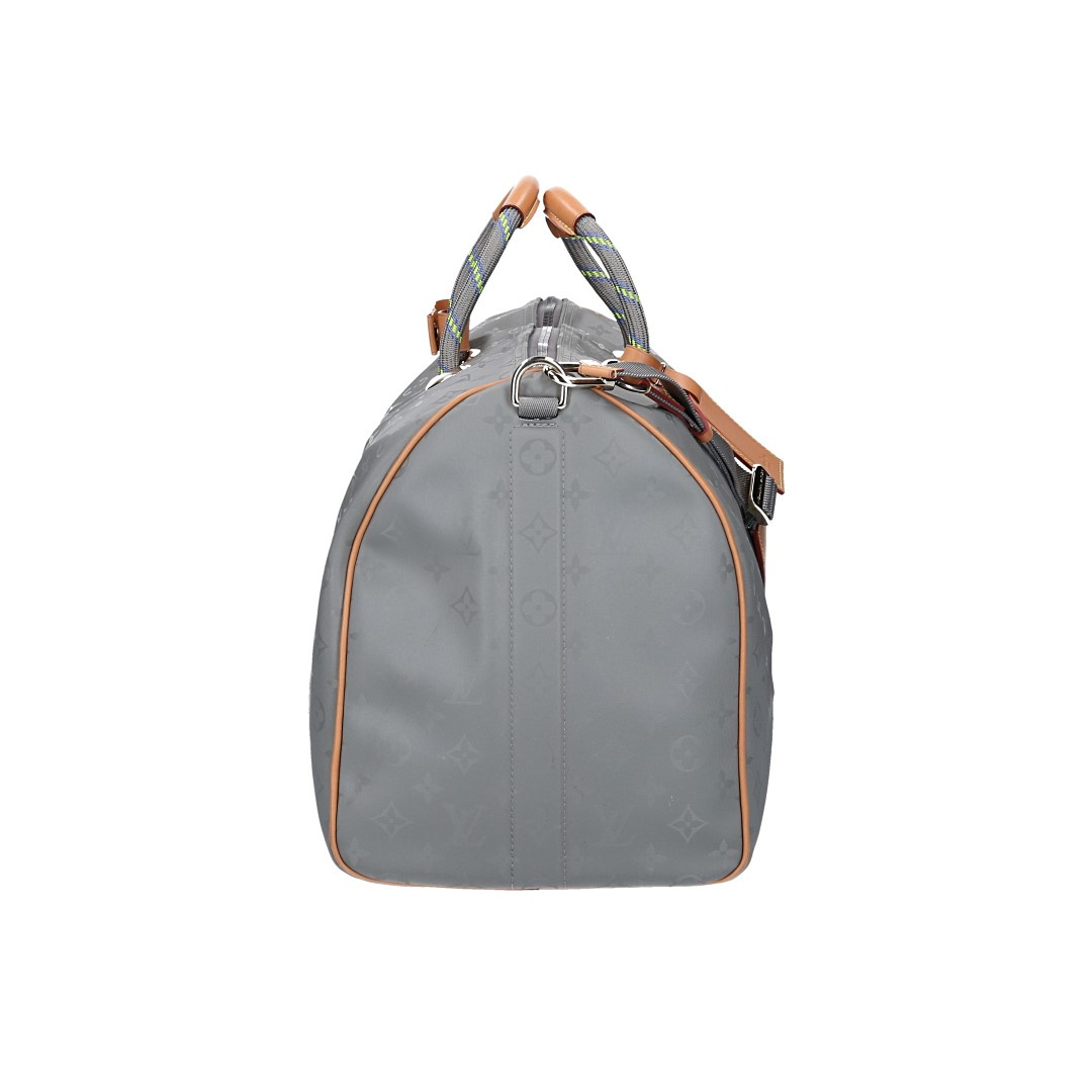 LOUIS VUITTON KEEPALL 50 REISETASCHE AUS MONOGRAM TITANIUM MIT SCHULTERRIEMEN (M43886)