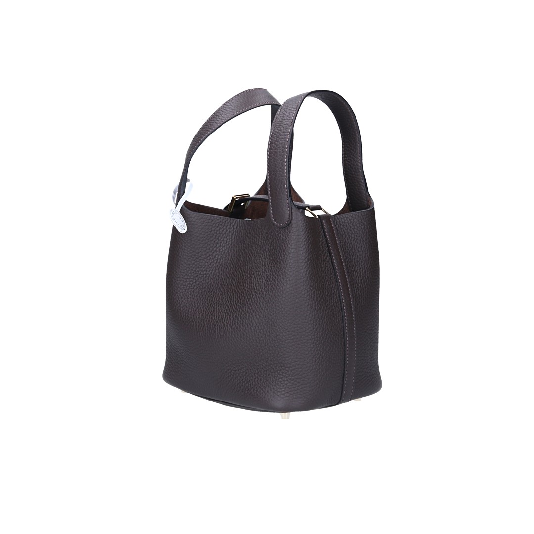 HERMÈS PICOTIN LOCK 18 HANDTASCHE AUS TAURILLON CLEMENCE LEDER IN EBÉNÈ MIT GHW