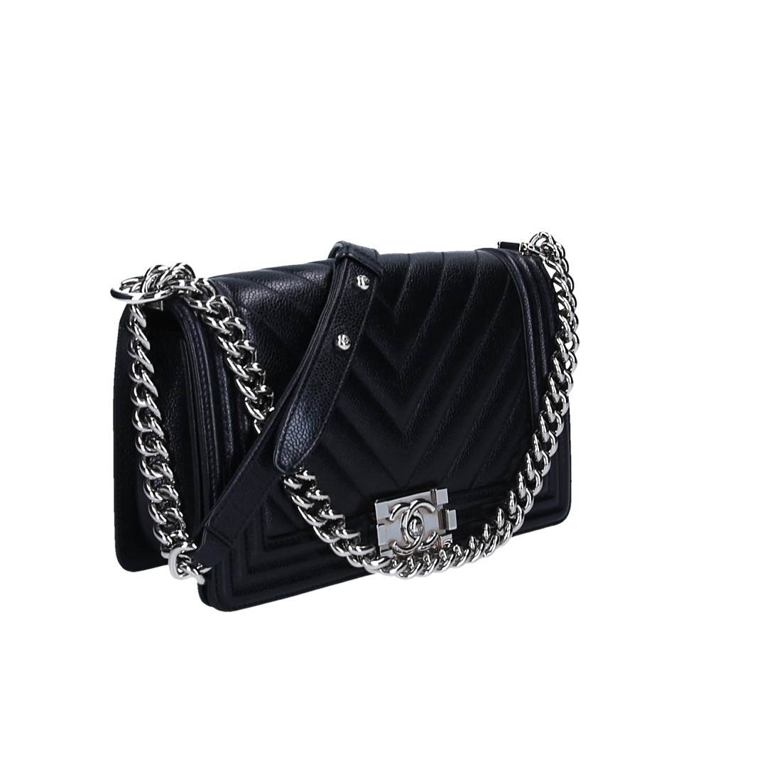 CHANEL BOY HANDTASCHE (MEDIUM) AUS KALBSLEDER IN SCHWARZ MIT SHW (A67086)