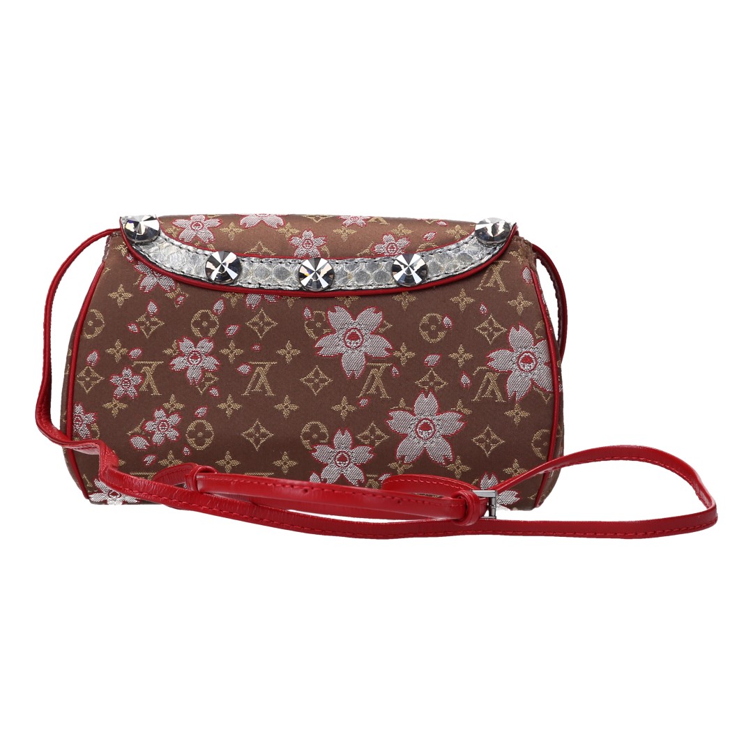 LOUIS VUITTON GRIOTTE CLUTCH AUS MINI MONOGRAM SATIN CHERRY BLOSSOM CANVAS