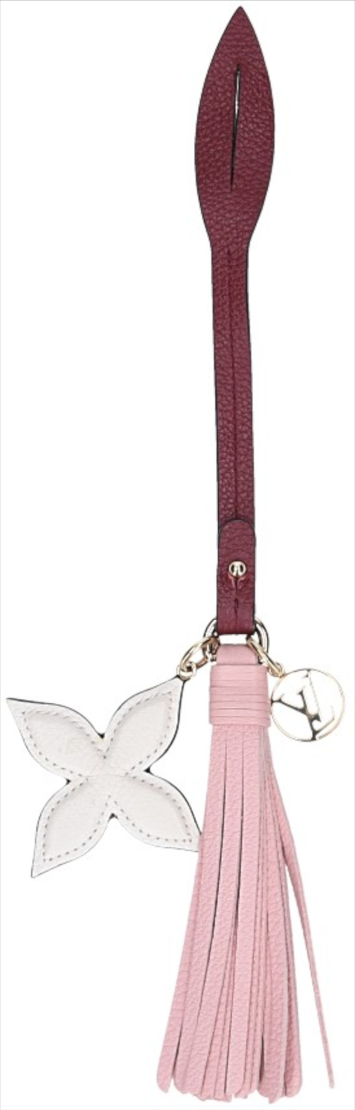 LOUIS VUITTON SCHLÜSSELANHÄNGER & TASCHENSCHMUCK 'MONOGRAM FLOWER TASSLE' AUS LEDER (M80244)