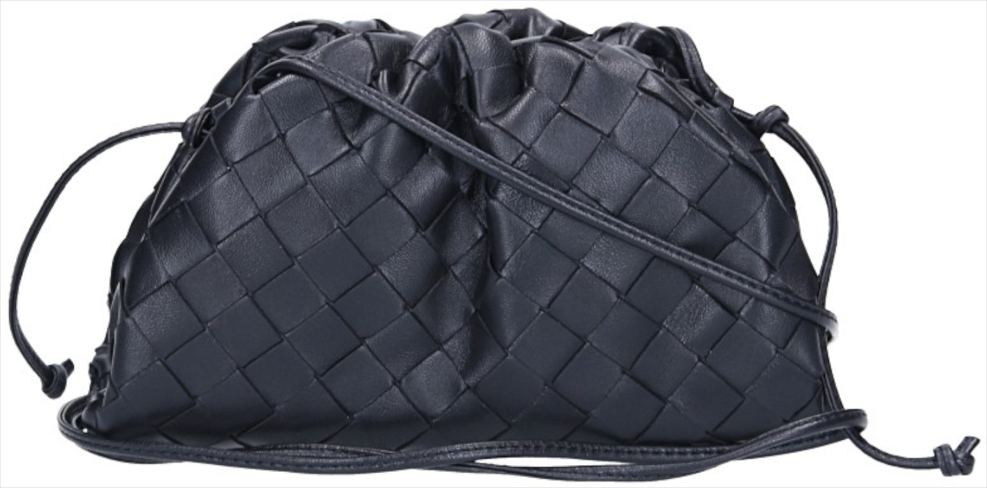 BOTTEGA VENETA MINI POUCH HANDTASCHE AUS LAMMLEDER IN SCHWARZ