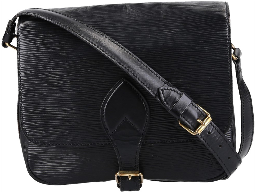 LOUIS VUITTON CARTOUCHIÈRE UMHÄNGETASCHE AUS EPI LEDER IN KOURIL SCHWARZ (M52242)