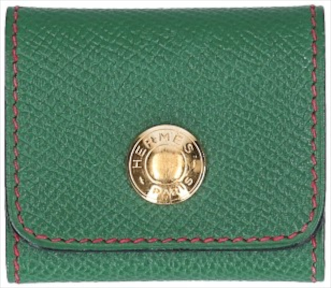 HERMÈS NOTEBOOK CASE MADE OF SMOOTH LEATHER IN GREEN