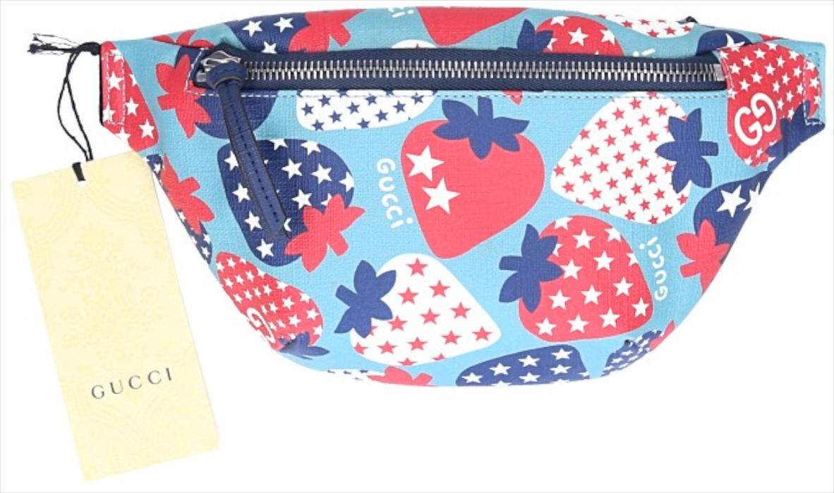 GUCCI BAUCH-TASCHE BELT-BAG AUS CANVAS MIT STRAWBERRY MUSTER GUCCI BAUCH-TASCHE BELT-BAG AUS CANVAS MIT STRAWBERRY MUSTER
