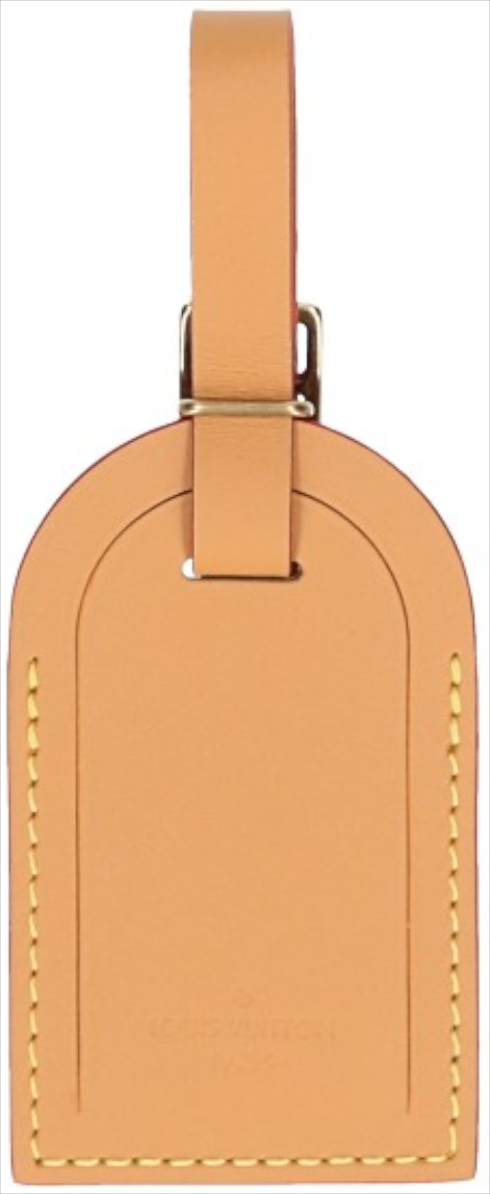 LOUIS VUITTON ADRESSANHÄNGER - TRAVEL TAG AUS PATINIERTEM, NATURBELASSENEM RINDSLEDER