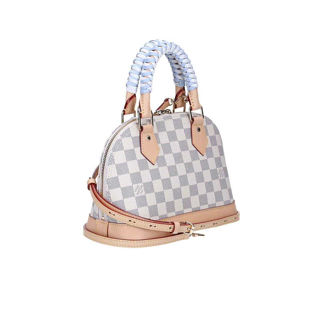LOUIS VUITTON ALMA BB HANDTASCHE AUS DAMIER AZUR BRAIDED CANVAS MIT VERSTELLBAREM SCHULTERRIEMEN (N40902)