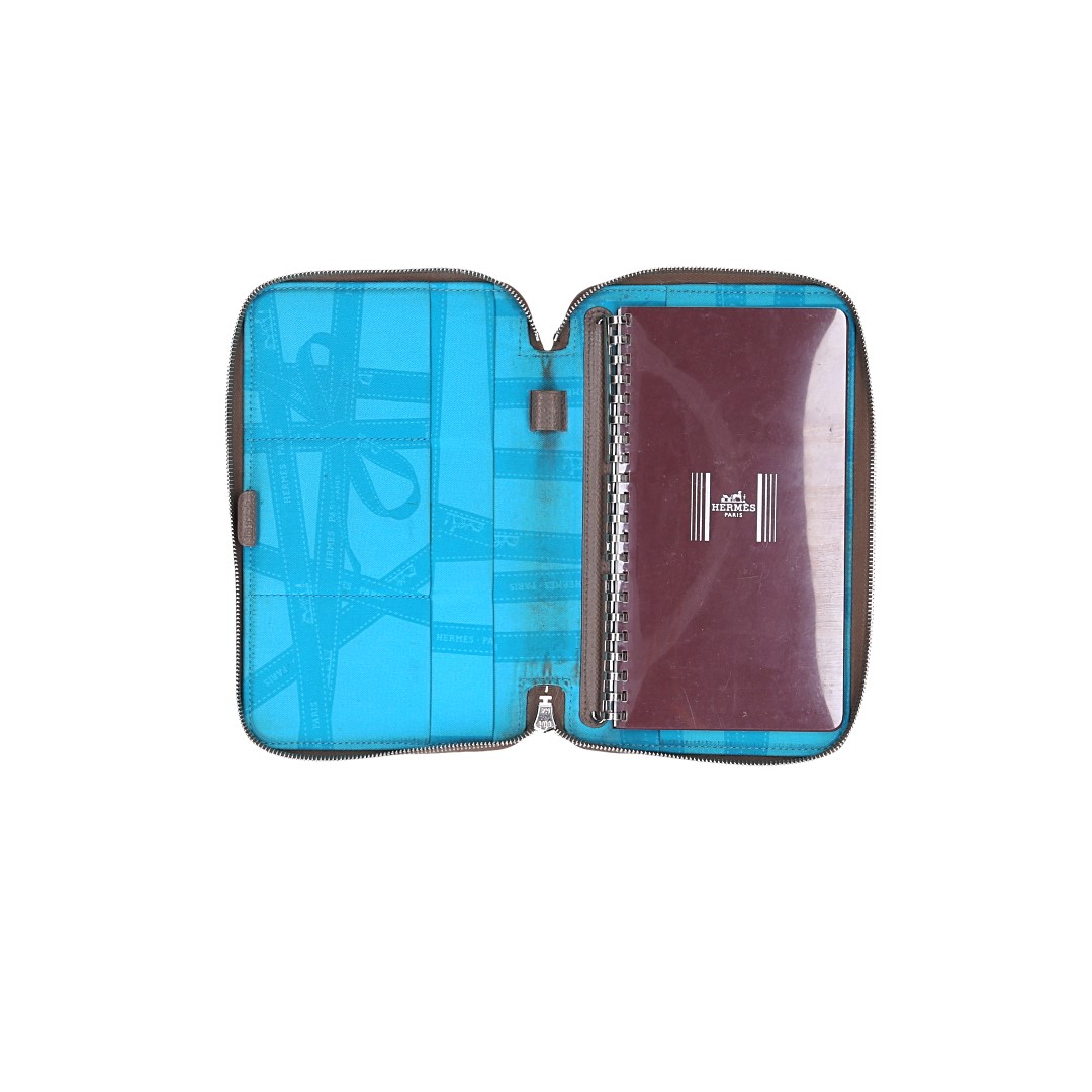 HERMÈS AGENDA-CLASP COVER IN EPSOM CALF LEATHER RED AND ORANGE